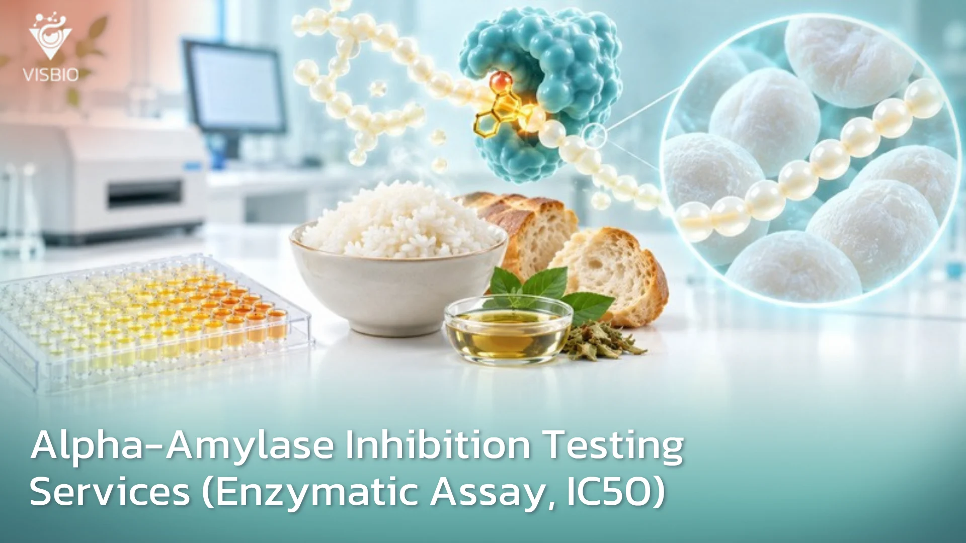 บริการวิเคราะห์ทดสอบฤทธิ์ยับยั้งเอนไซม์แอลฟา-อะไมเลส หรือ Anti-Alpha Amylases