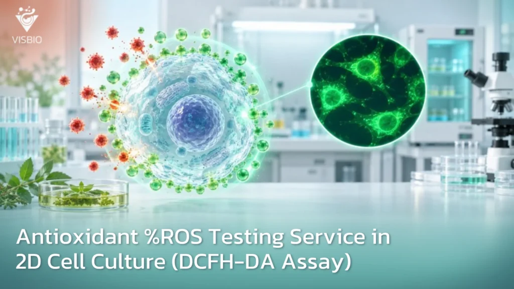 บริการทดสอบฤทธิ์ต้านอนุมูลอิสระ (Anti-Oxidant ROS) โดยศึกษาความสามารถในการลด %ROS