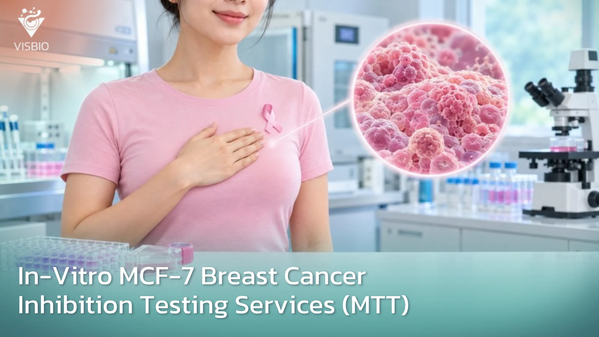 บริการทดสอบฤทธิ์ยับยั้งมะเร็งเต้านมชนิด Anti-Breast Cancer