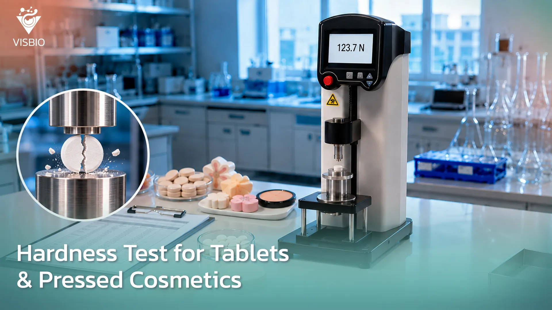 บริการทดสอบความแข็ง (Hardness Test) สำหรับเม็ดอัด เม็ดเคี้ยว และเครื่องสำอางเนื้ออัด