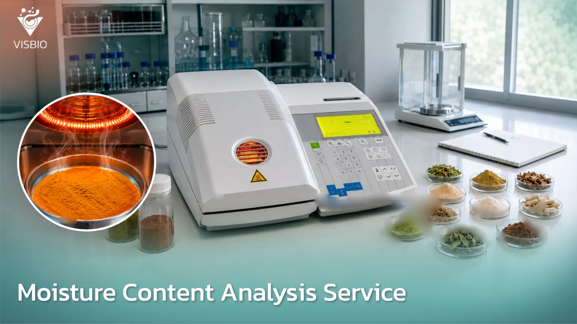 บริการวิเคราะห์ปริมาณความชื้น (Moisture Content) สำหรับผงสารสกัด ผลิตภัณฑ์เสริมอาหาร สมุนไพรอบแห้ง และวัตถุดิบ