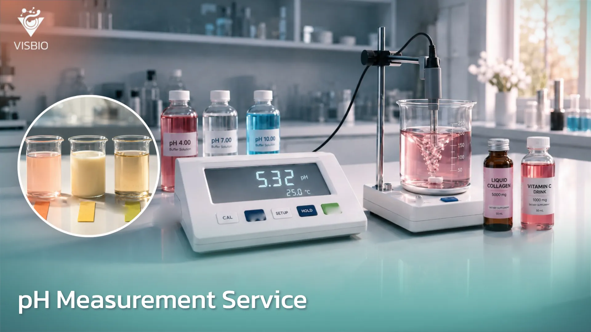 บริการวัดค่า pH (pH Measurement) สำหรับเครื่องสำอาง ผลิตภัณฑ์เสริมอาหารเหลว และเครื่องดื่ม