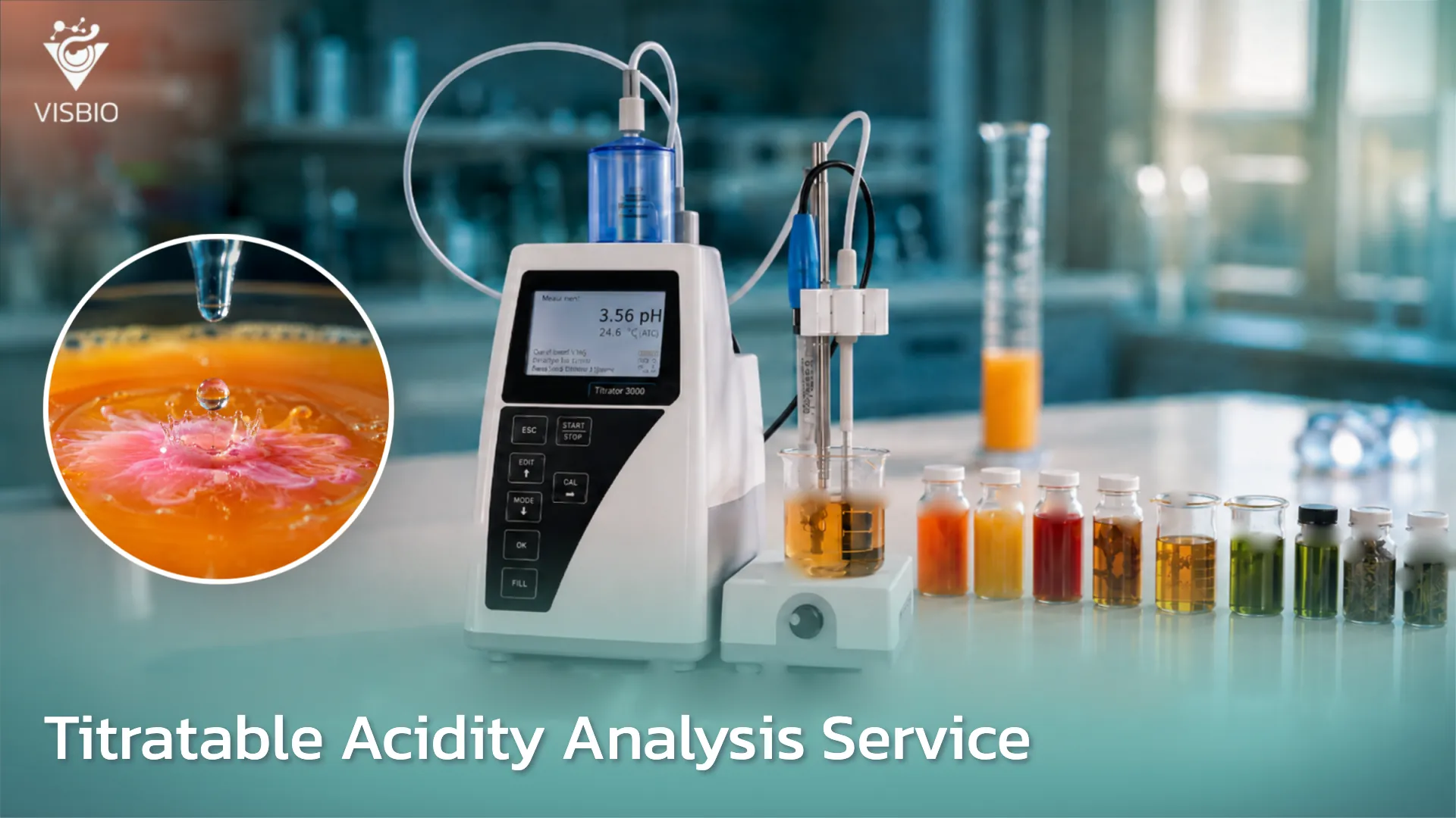 บริการวัดความเป็นกรดที่ไทเทรตได้ (Titratable Acidity) สำหรับเครื่องดื่ม น้ำผลไม้ ผลิตภัณฑ์หมัก และสารสกัดสมุนไพร