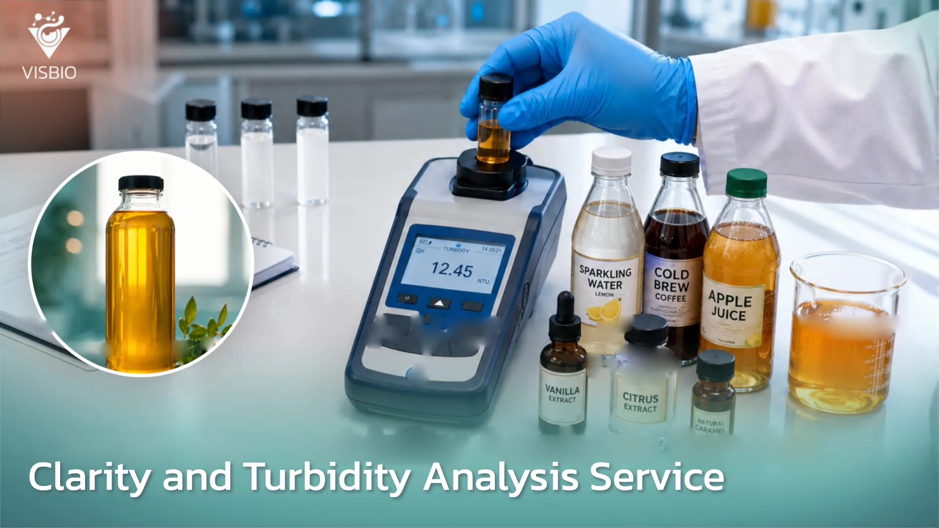 บริการวัดความขุ่น (Turbidity) และความใส (Clarity) สำหรับเครื่องดื่ม สารสกัดของเหลว และเครื่องสำอางเนื้อใส